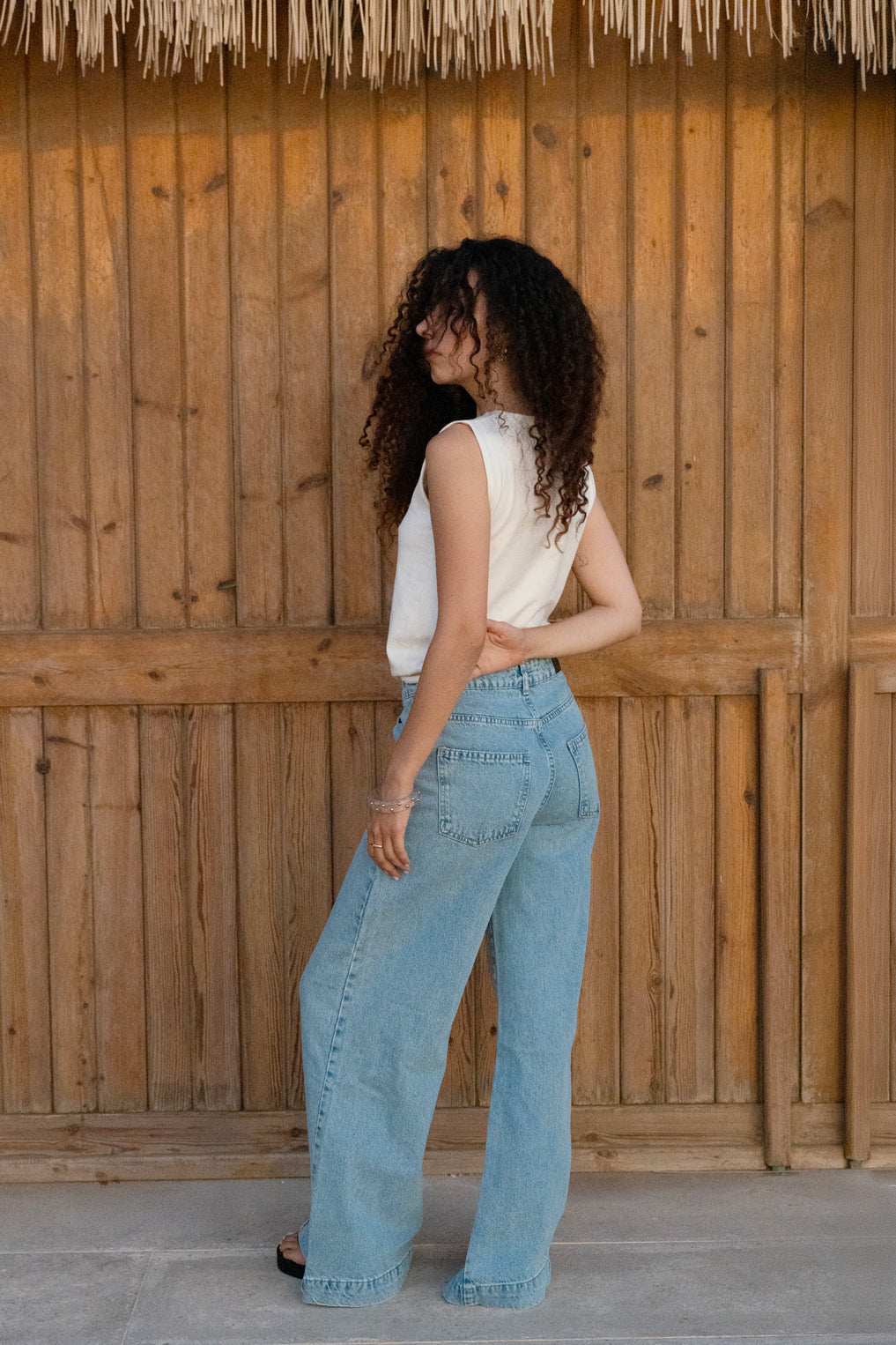 Midrise Wide-leg Jeans - Light Blue