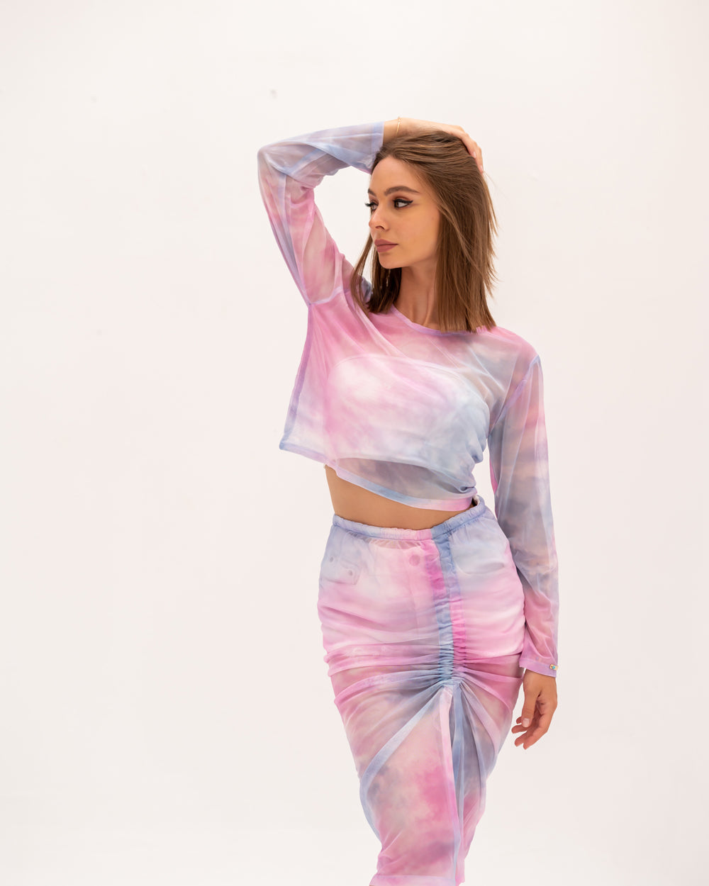 Mesh tie dye beach set