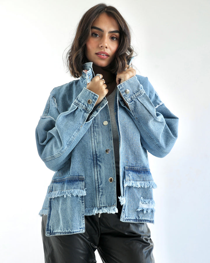 Pockets Denim Jacket - Blue