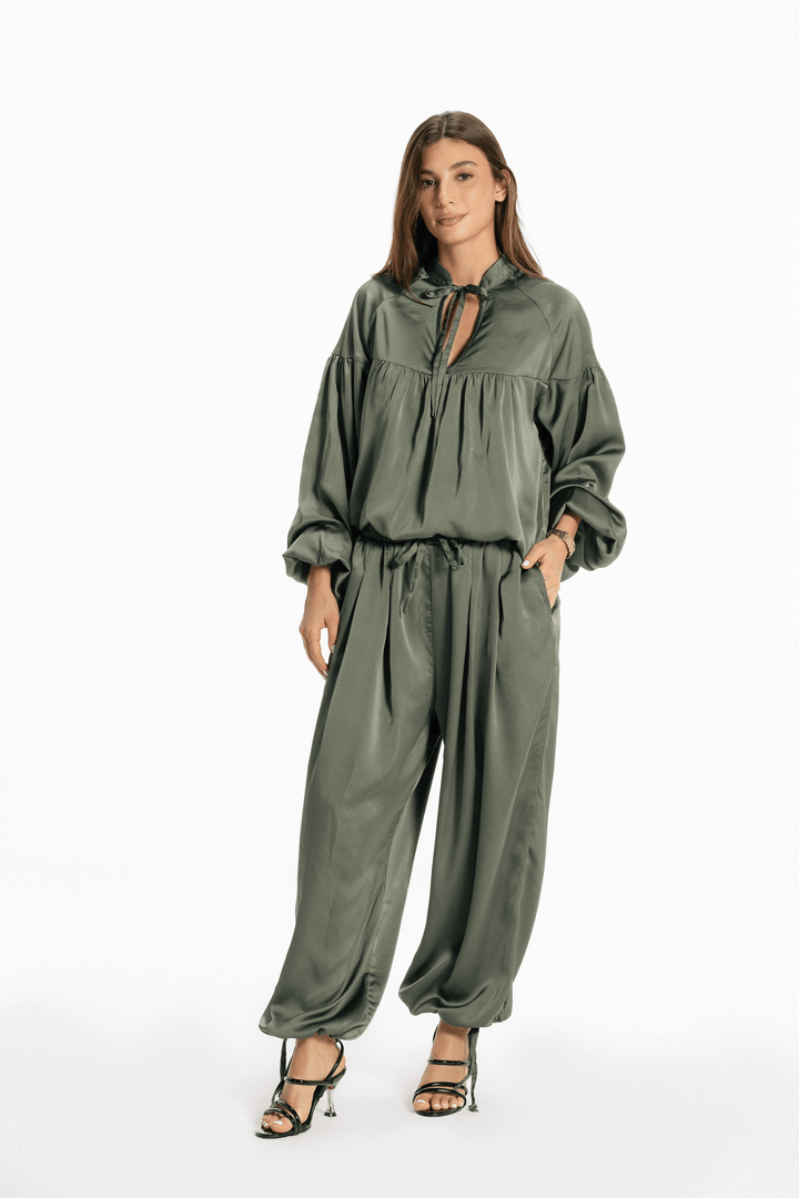 Allure satin set - Olive
