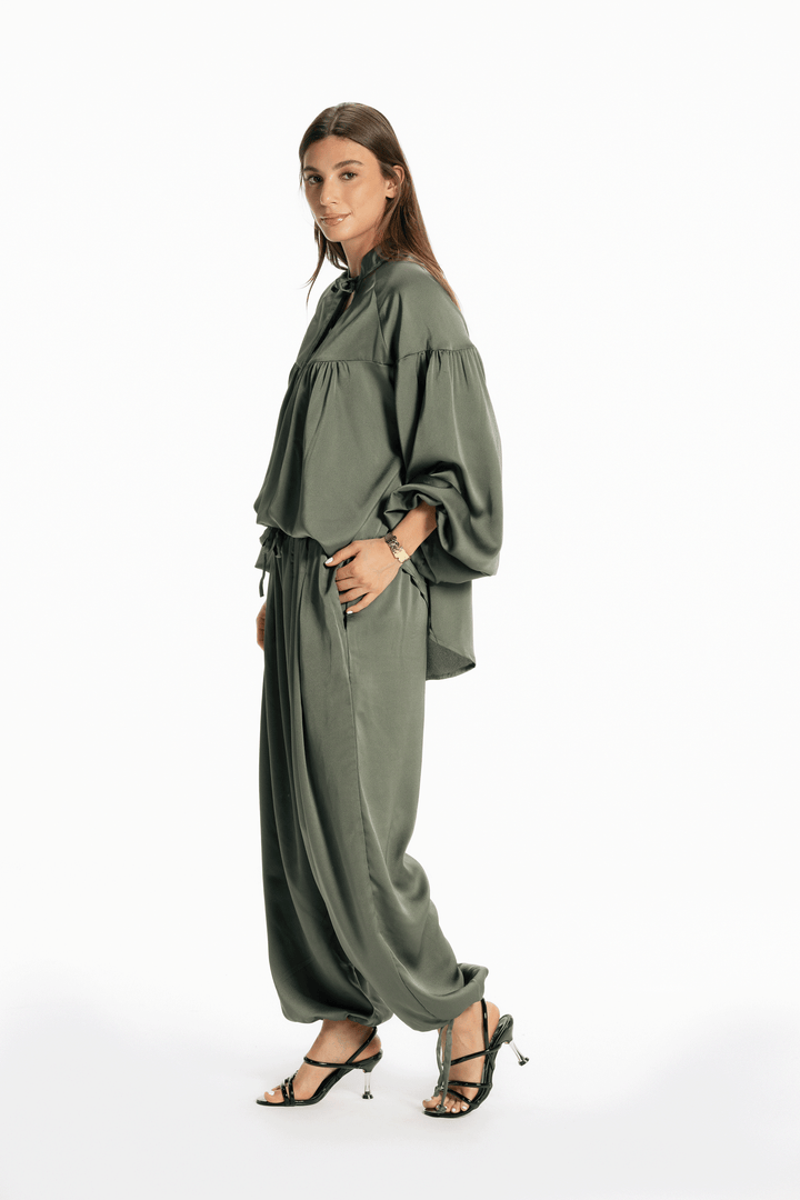 Allure satin set - Olive
