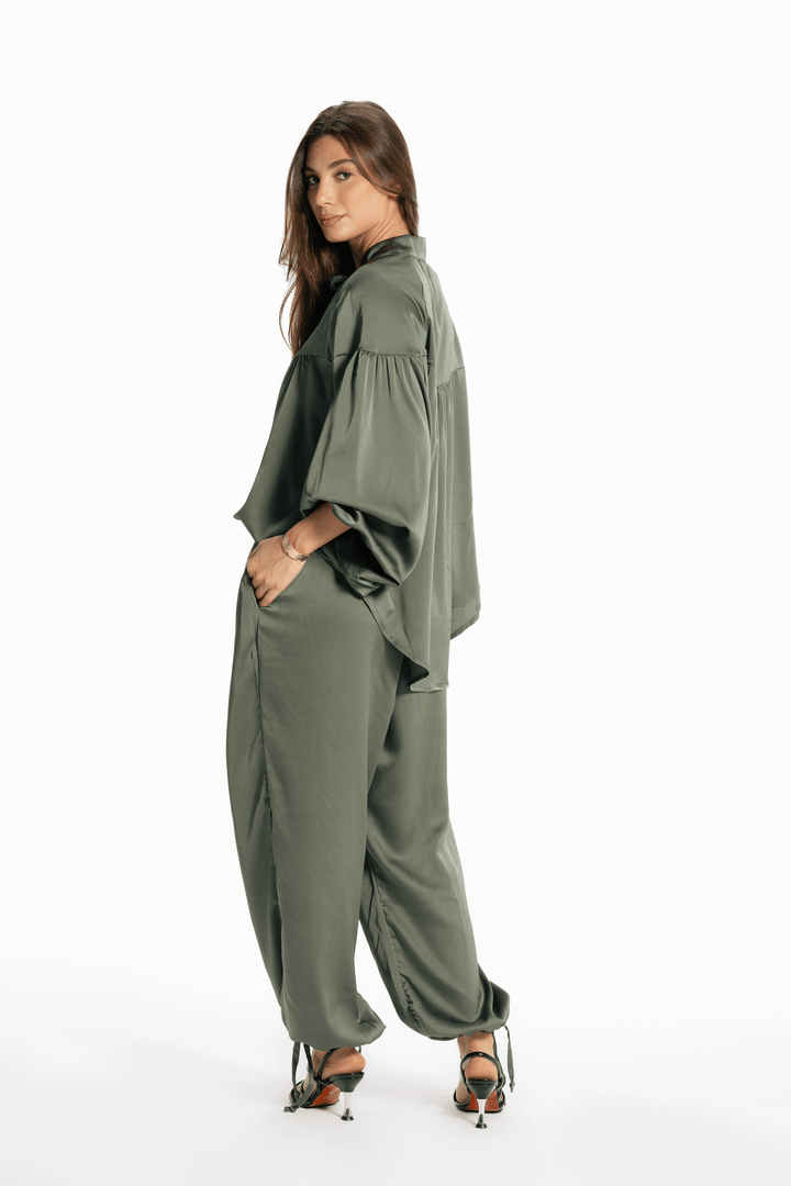 Allure satin set - Olive