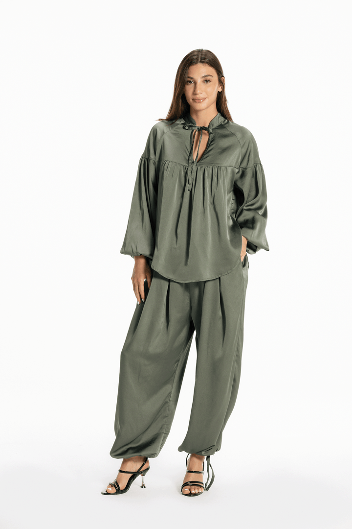 Allure satin set - Olive