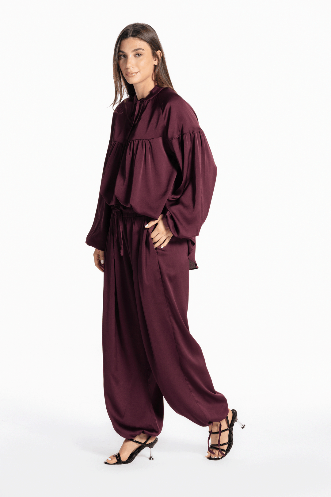 Allure satin set - Plum