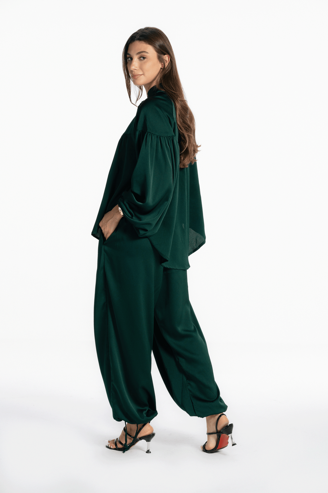Allure satin set - Dark Green