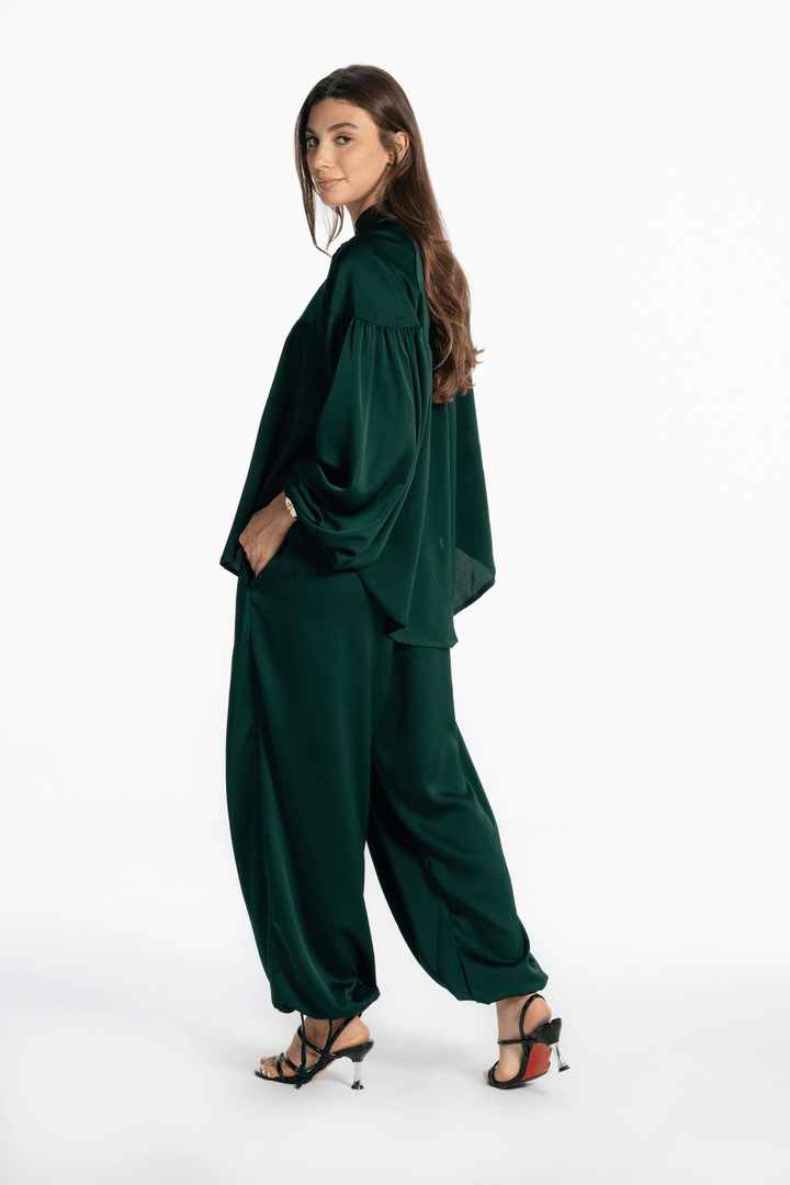 Allure satin set - Dark Green