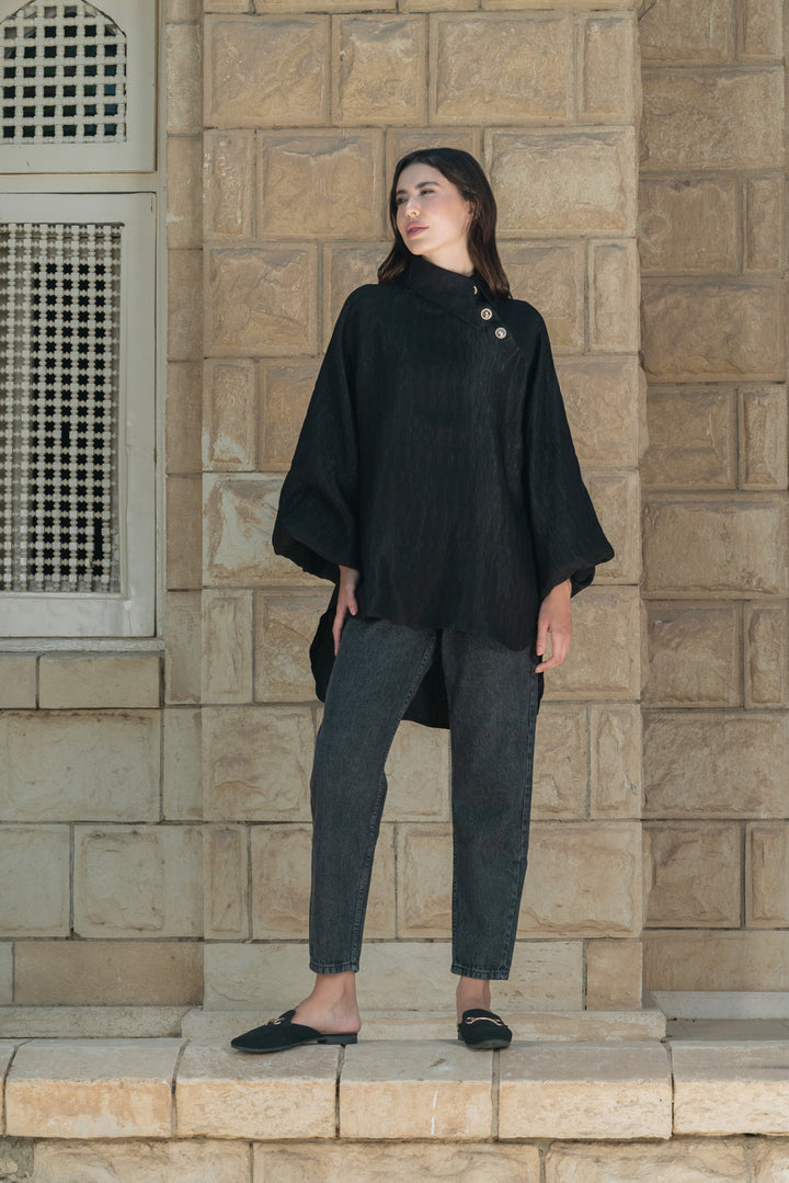 Side collar shirt - Black