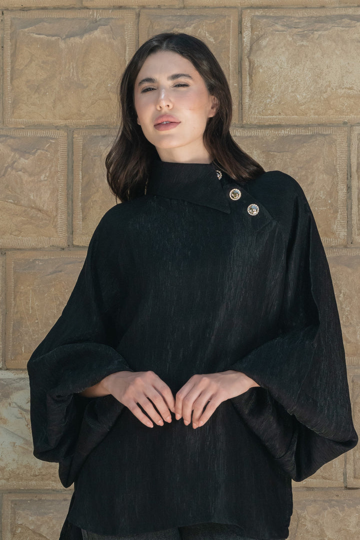 Side collar shirt - Black