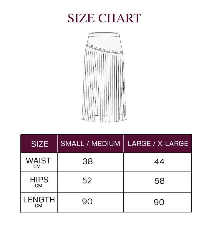 Rebel Fringes Skirt-Burgundy