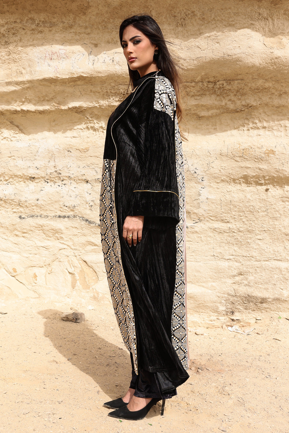 Velour noir kaftan