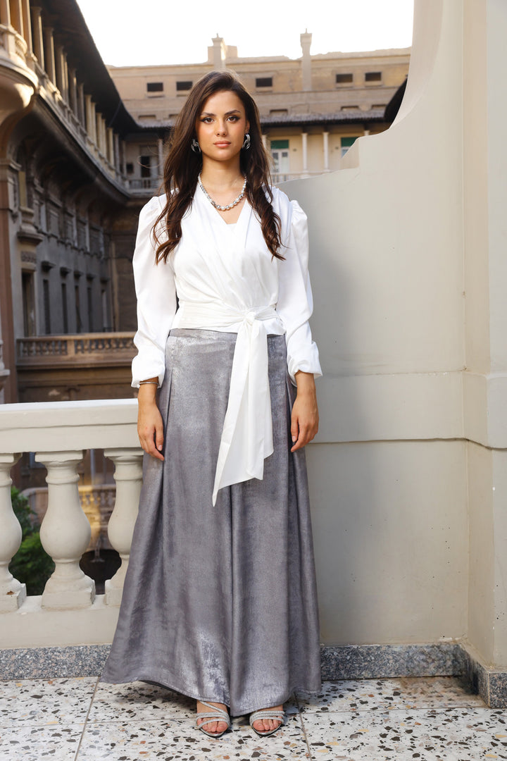 Shimmery wide pants - Silver