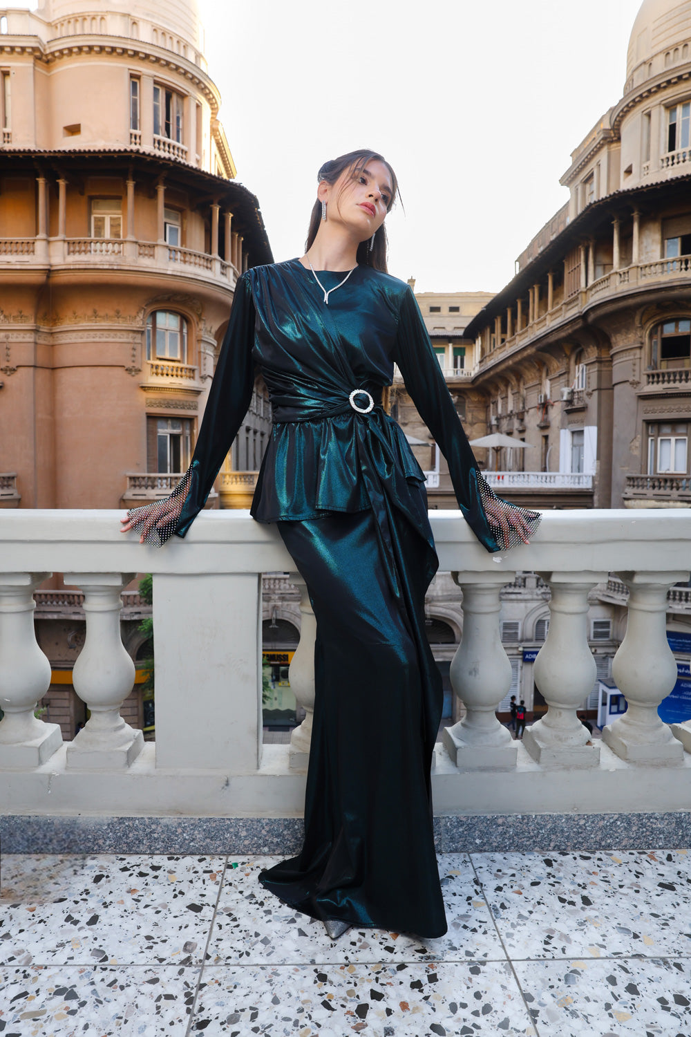 Crystal Glow Dress - Green