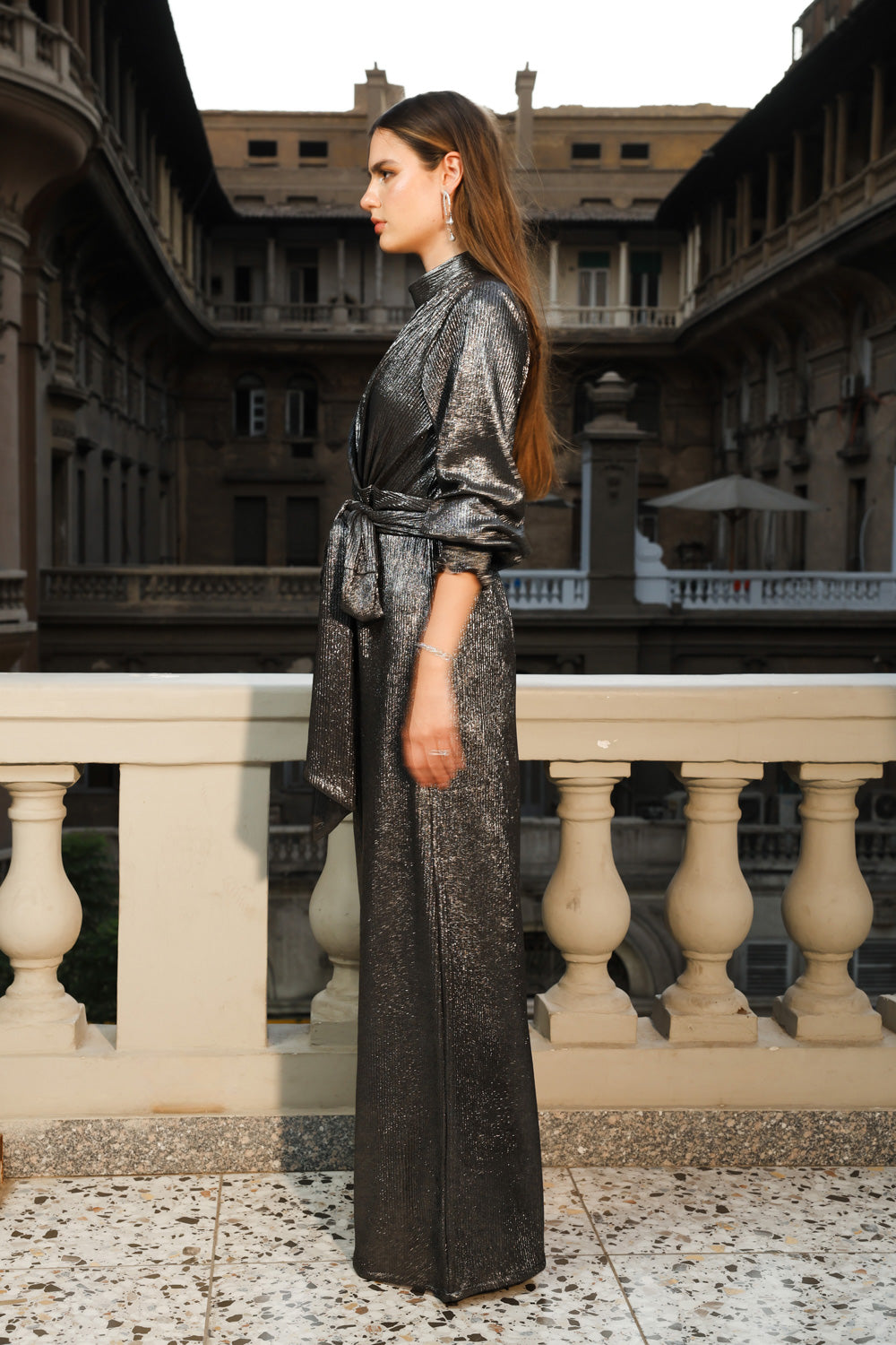 Shimmery wide-leg Jumpsuit - Silver