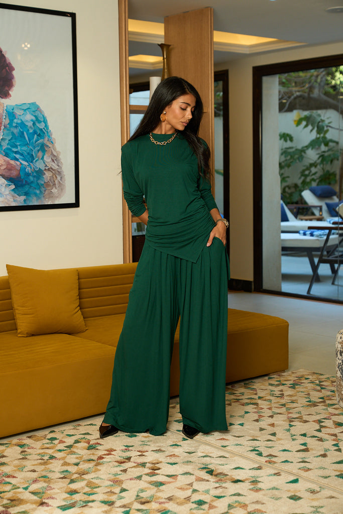 Draped Cotton Set - Teal