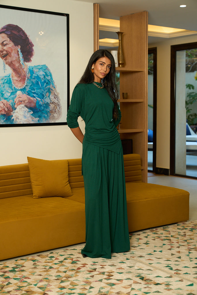 Draped Cotton Set - Teal