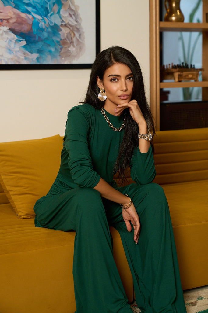 Draped Cotton Set - Teal