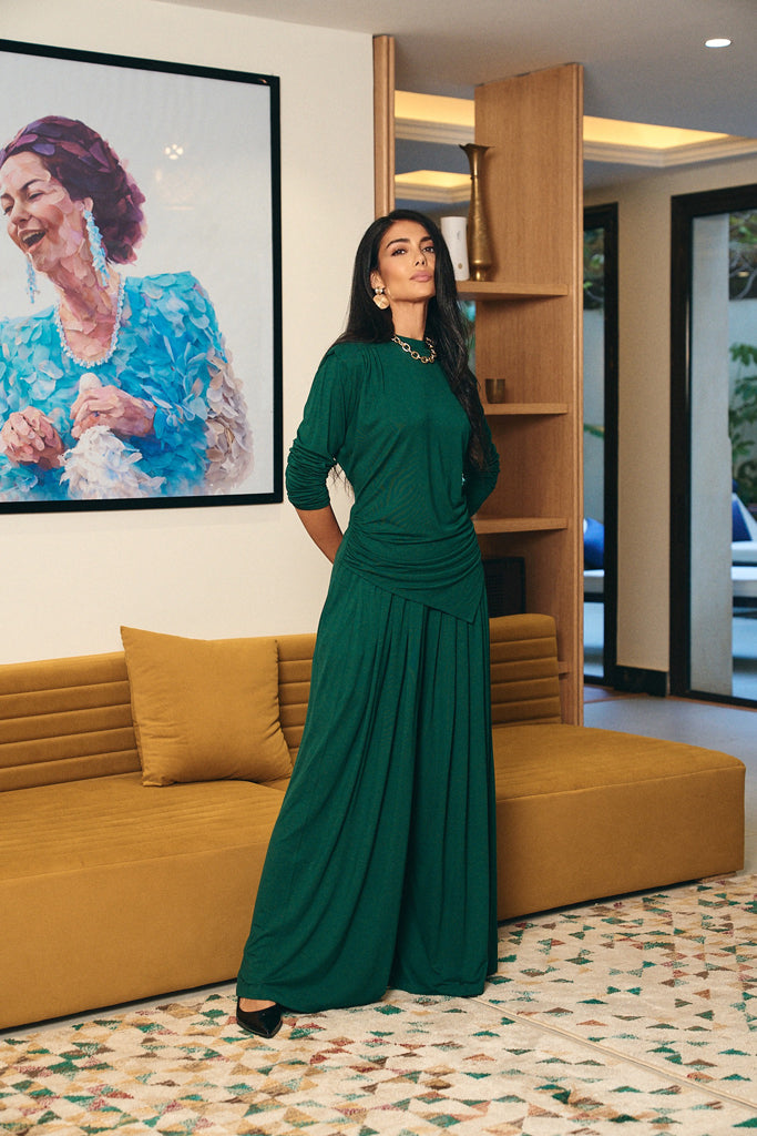 Draped Cotton Set - Teal