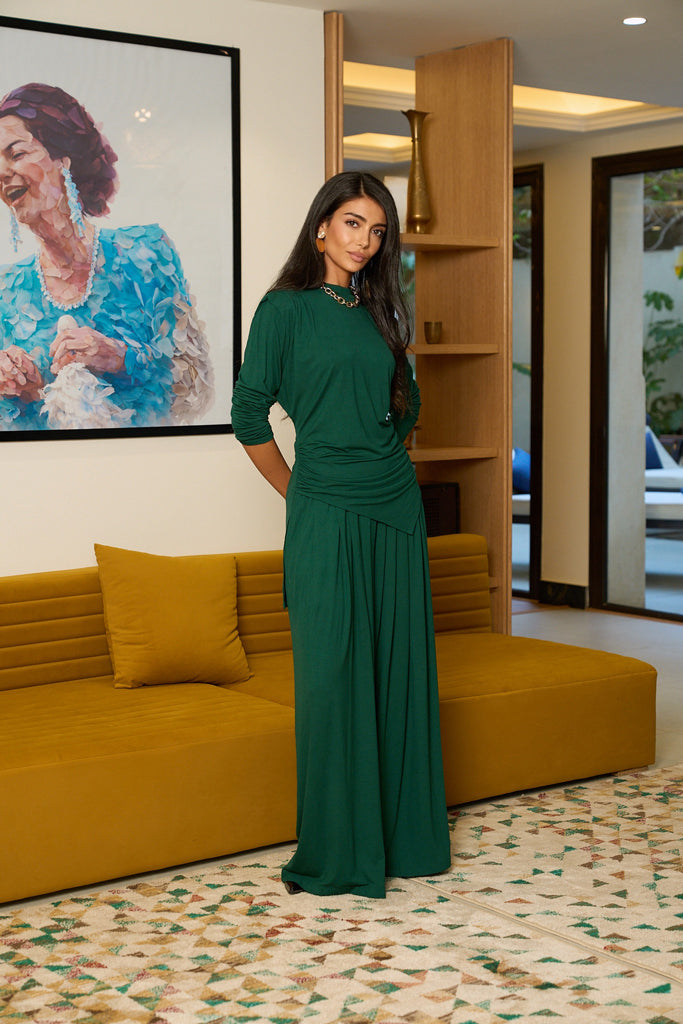 Draped Cotton Set - Teal
