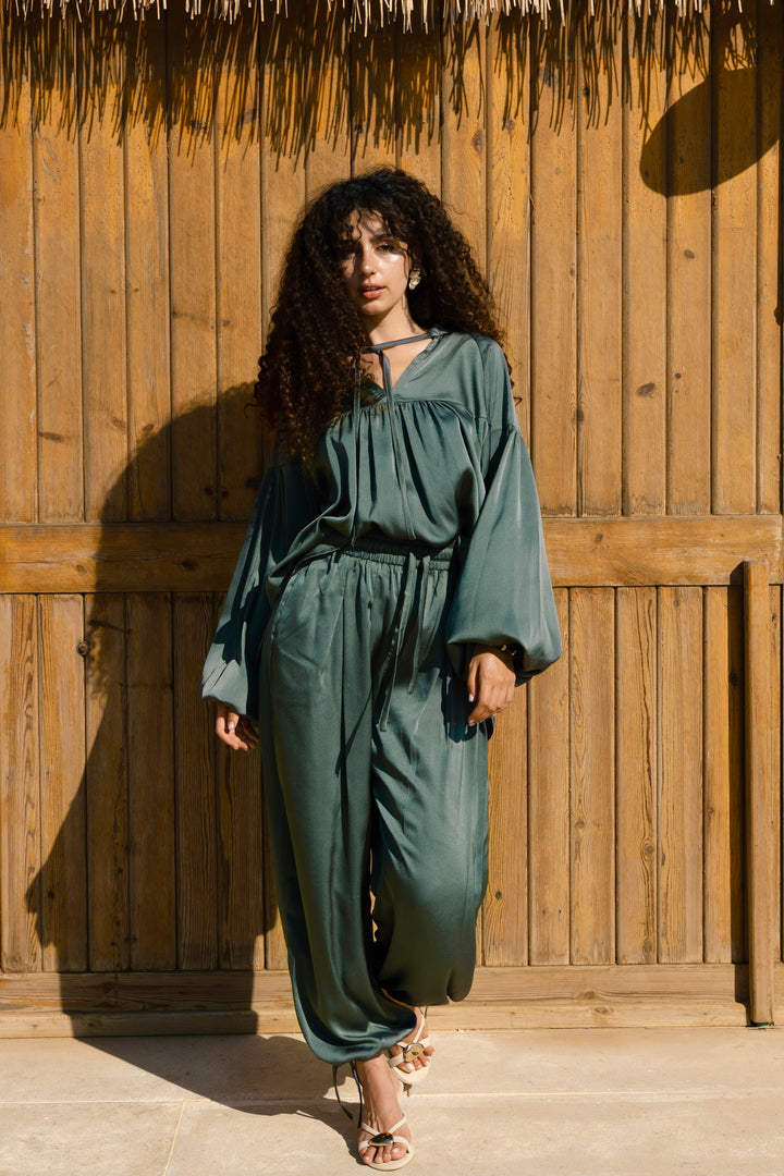 Allure satin set - Olive