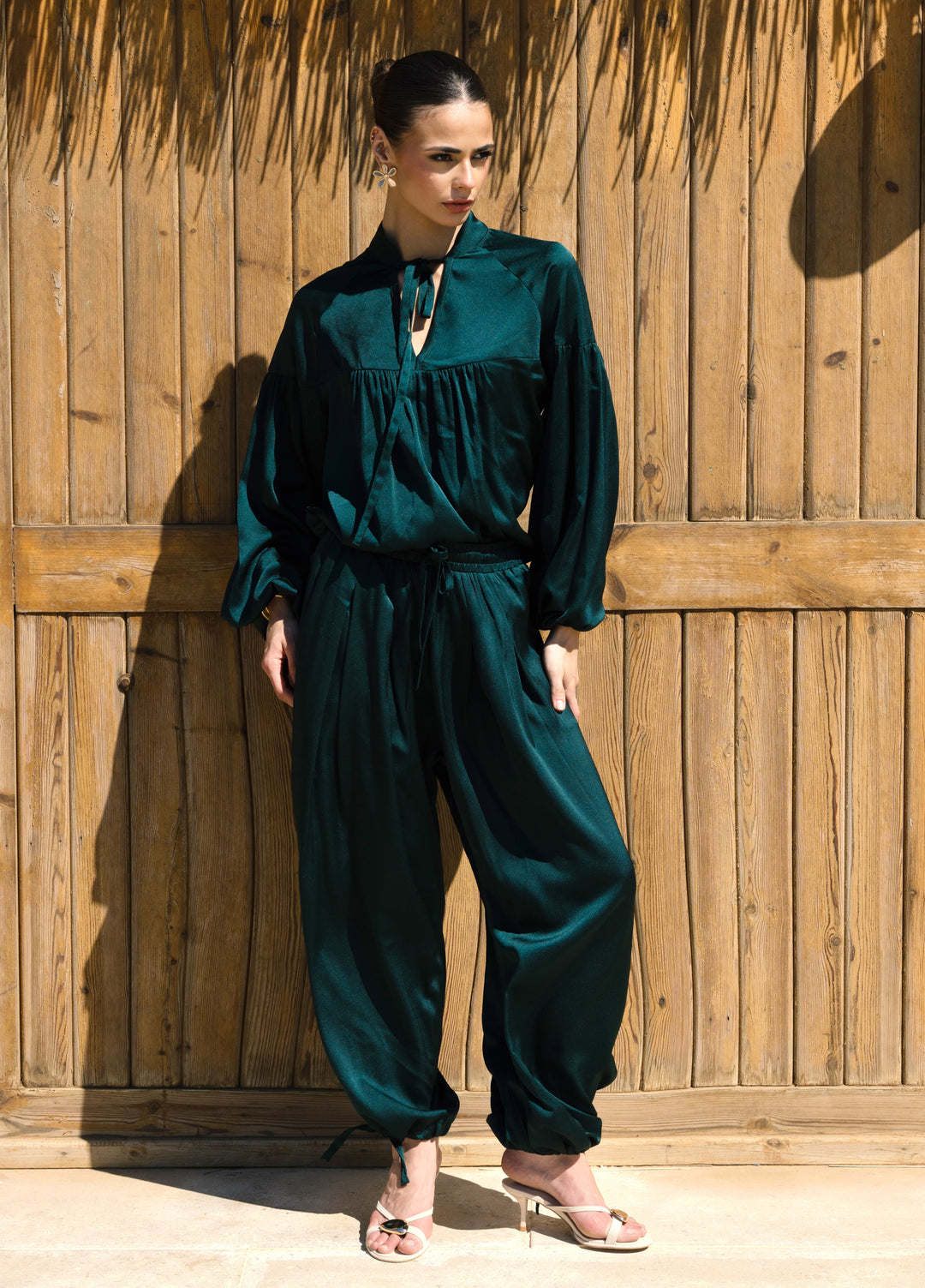 Allure satin set - Dark Green