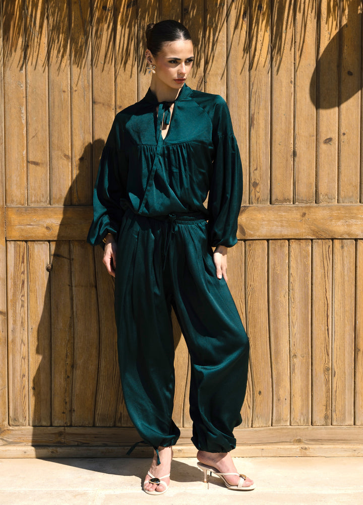 Allure satin set - Dark Green