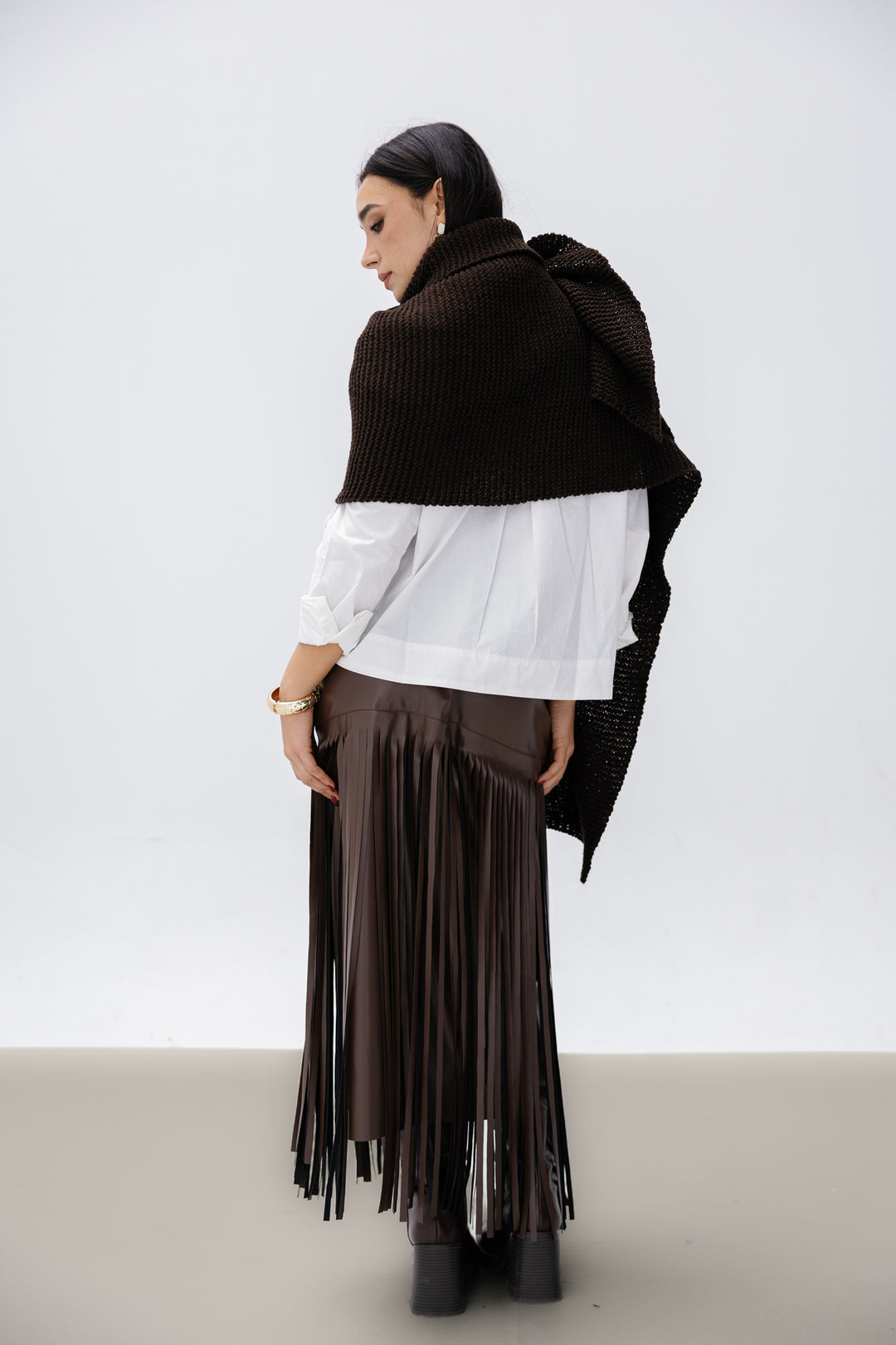 Cozy Knit Scarf - Brown