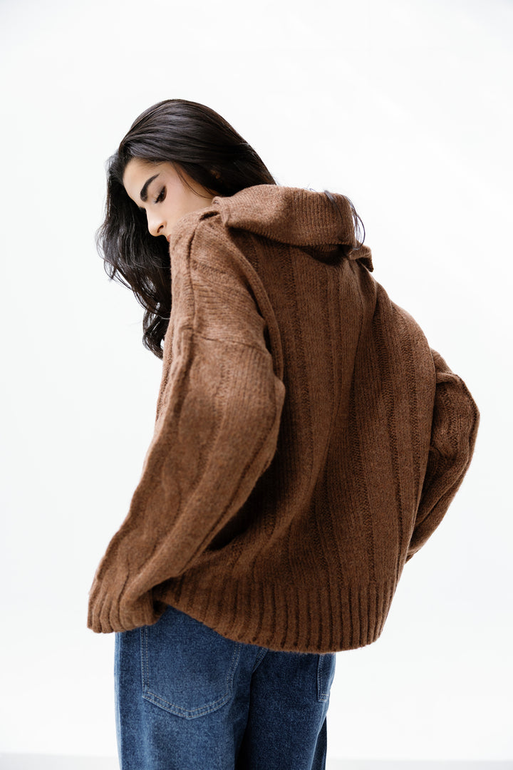 Zipper Knitted Sweater