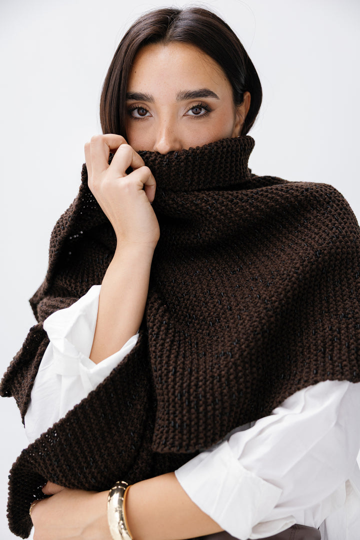 Cozy Knit Scarf - Brown