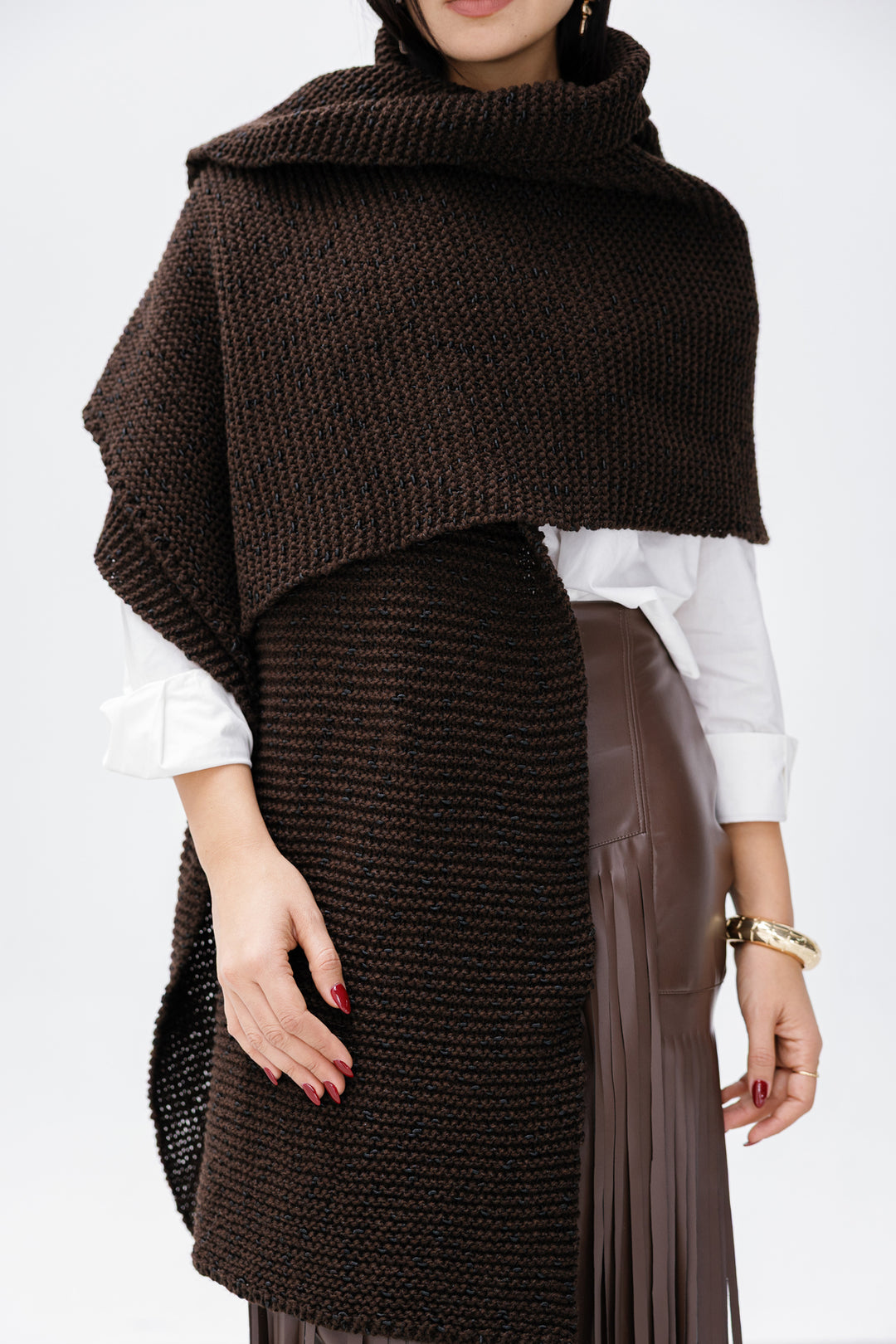 Cozy Knit Scarf - Brown