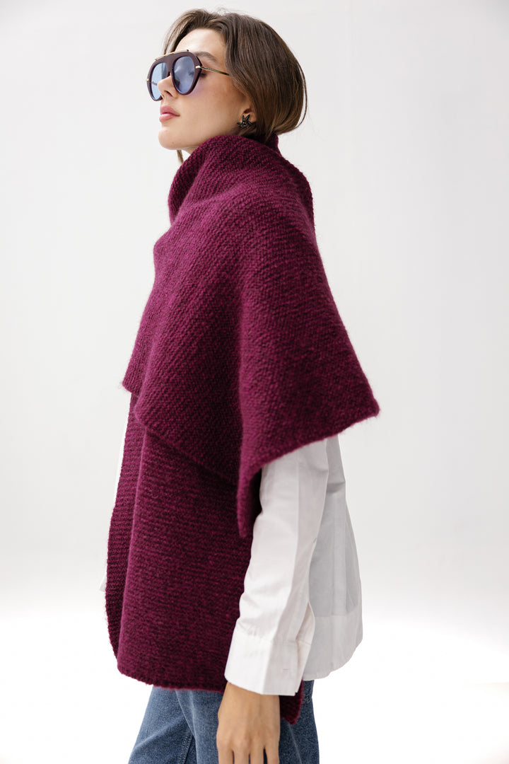 Cozy Knit Scarf - Burgundy