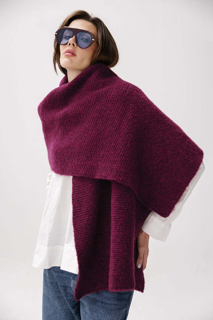 Cozy Knit Scarf - Burgundy