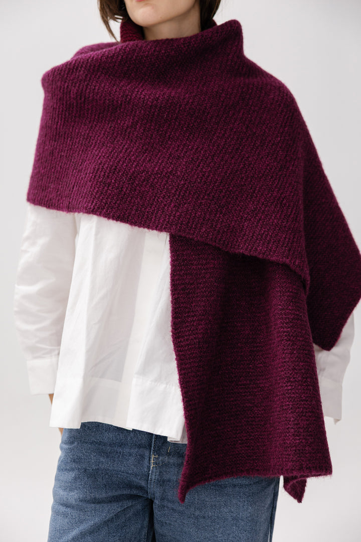 Cozy Knit Scarf - Burgundy