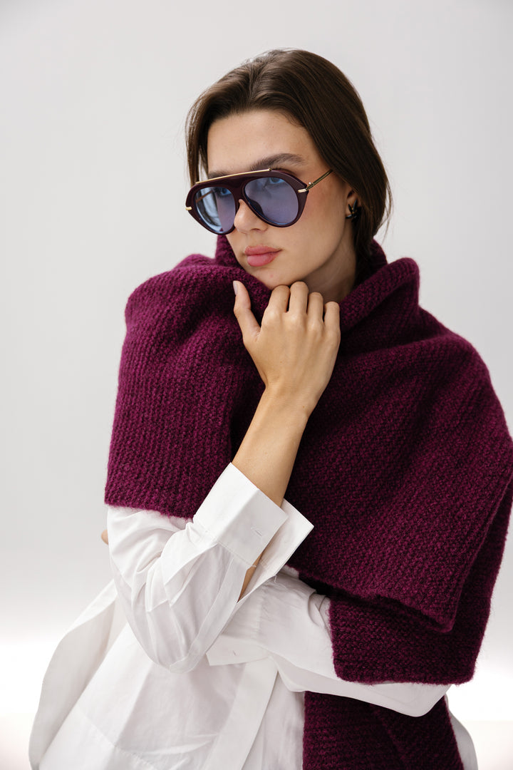 Cozy Knit Scarf - Burgundy