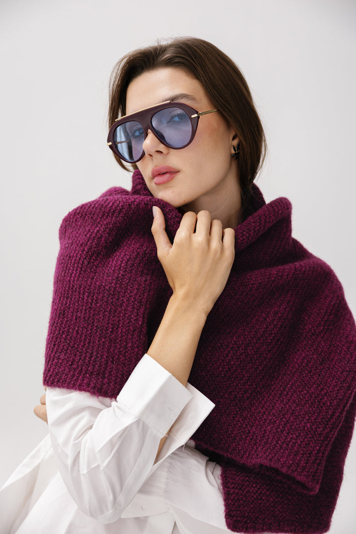 Cozy Knit Scarf - Burgundy