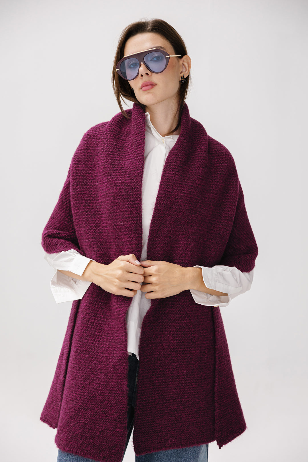 Cozy Knit Scarf - Burgundy