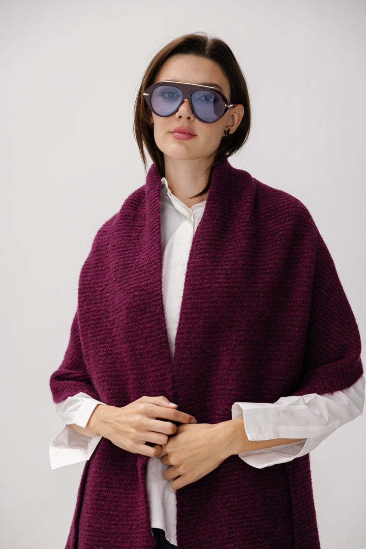 Cozy Knit Scarf - Burgundy