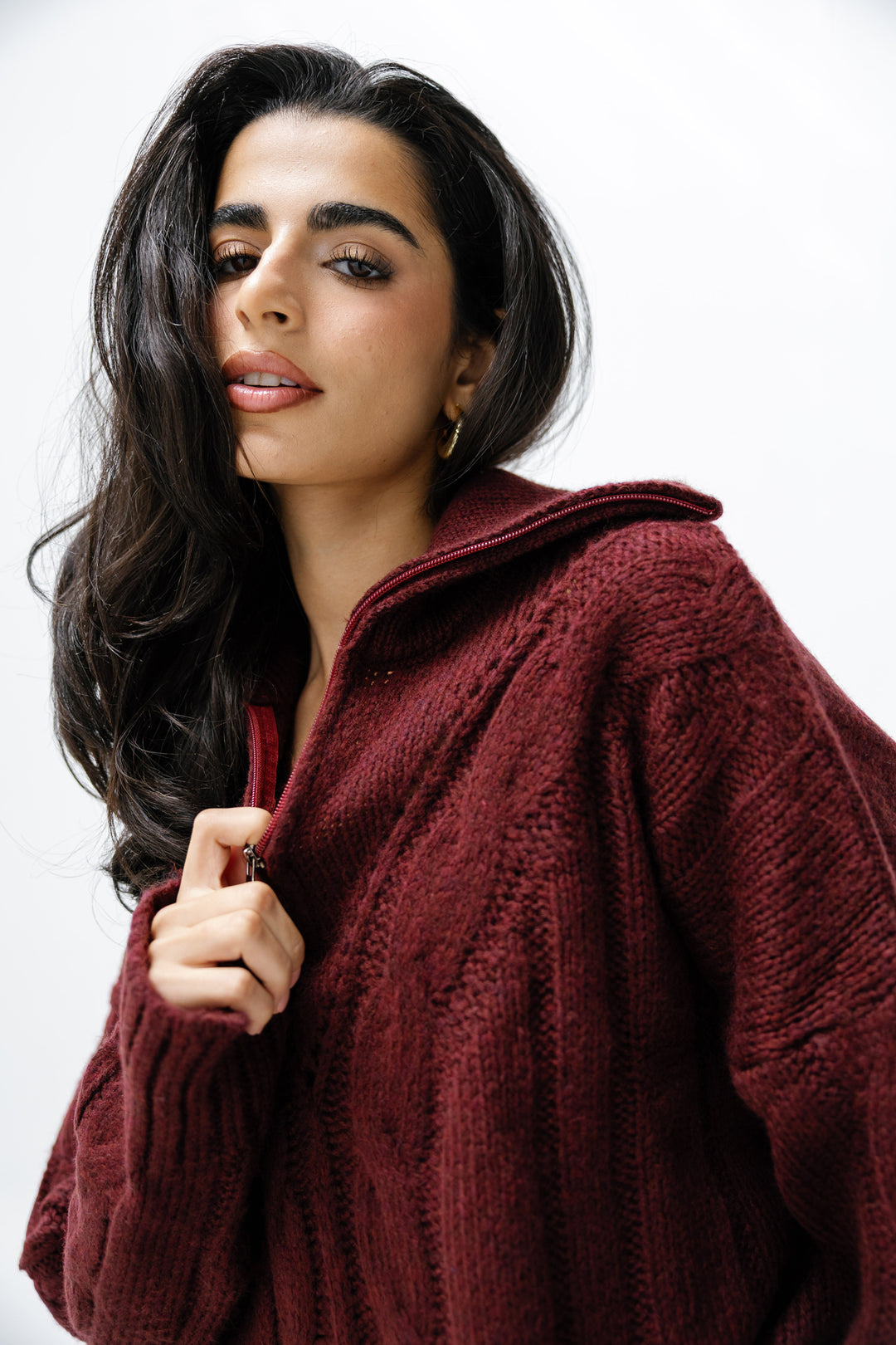 Zipper Knitted Sweater