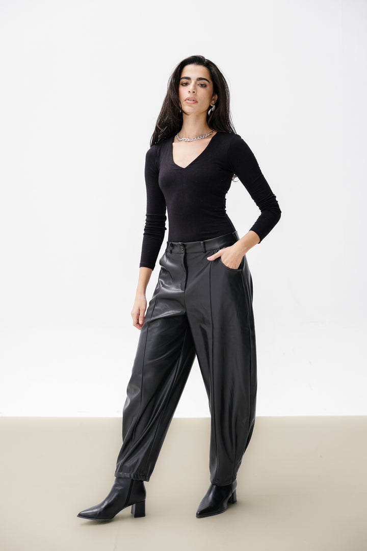 Leather Ballooon Pants