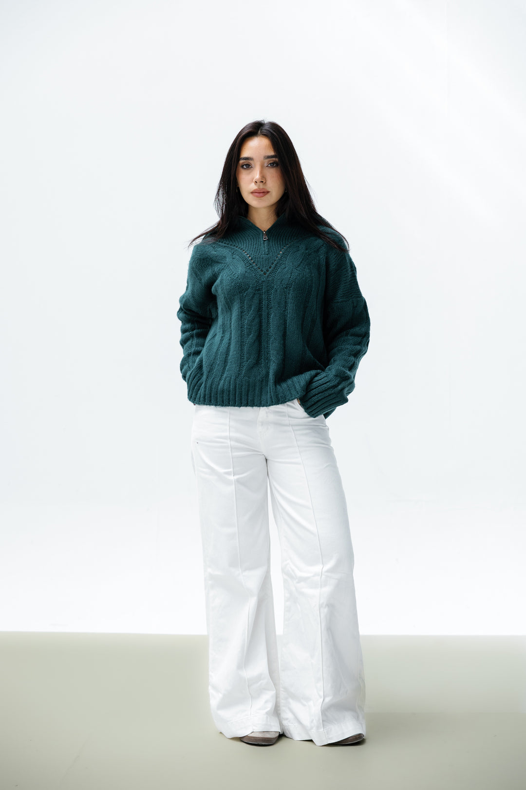 Zipper Knitted Sweater