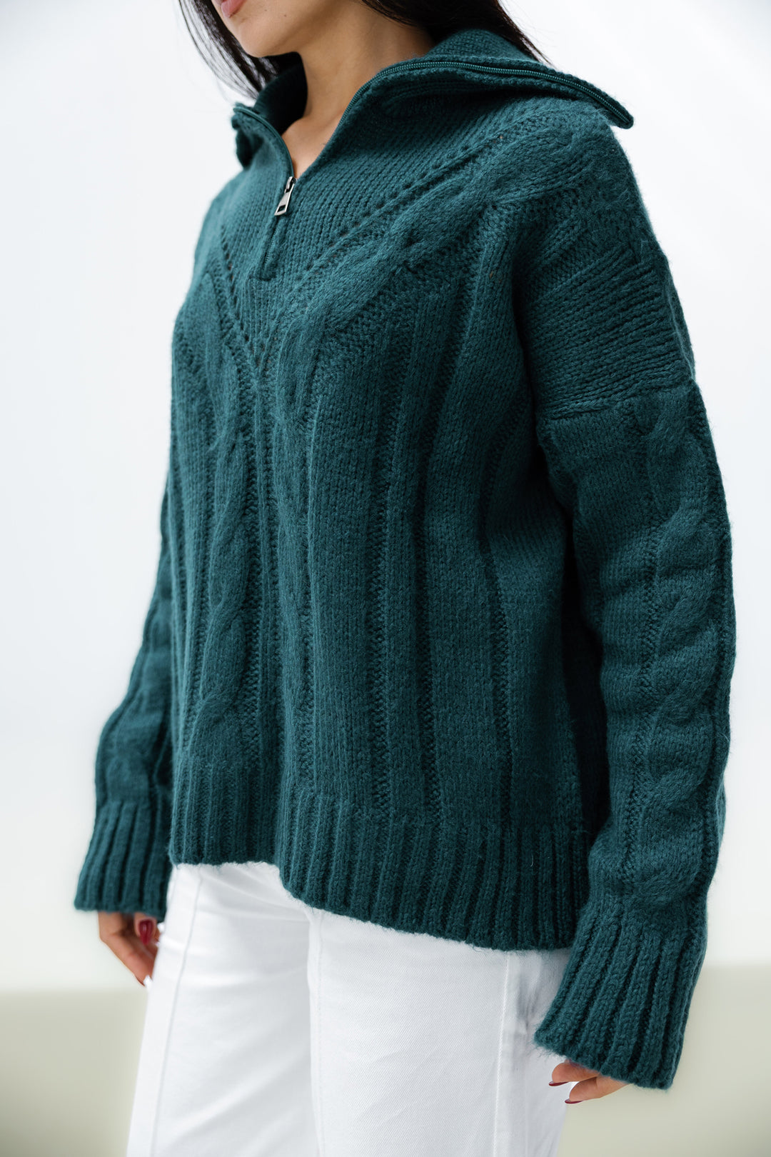 Zipper Knitted Sweater