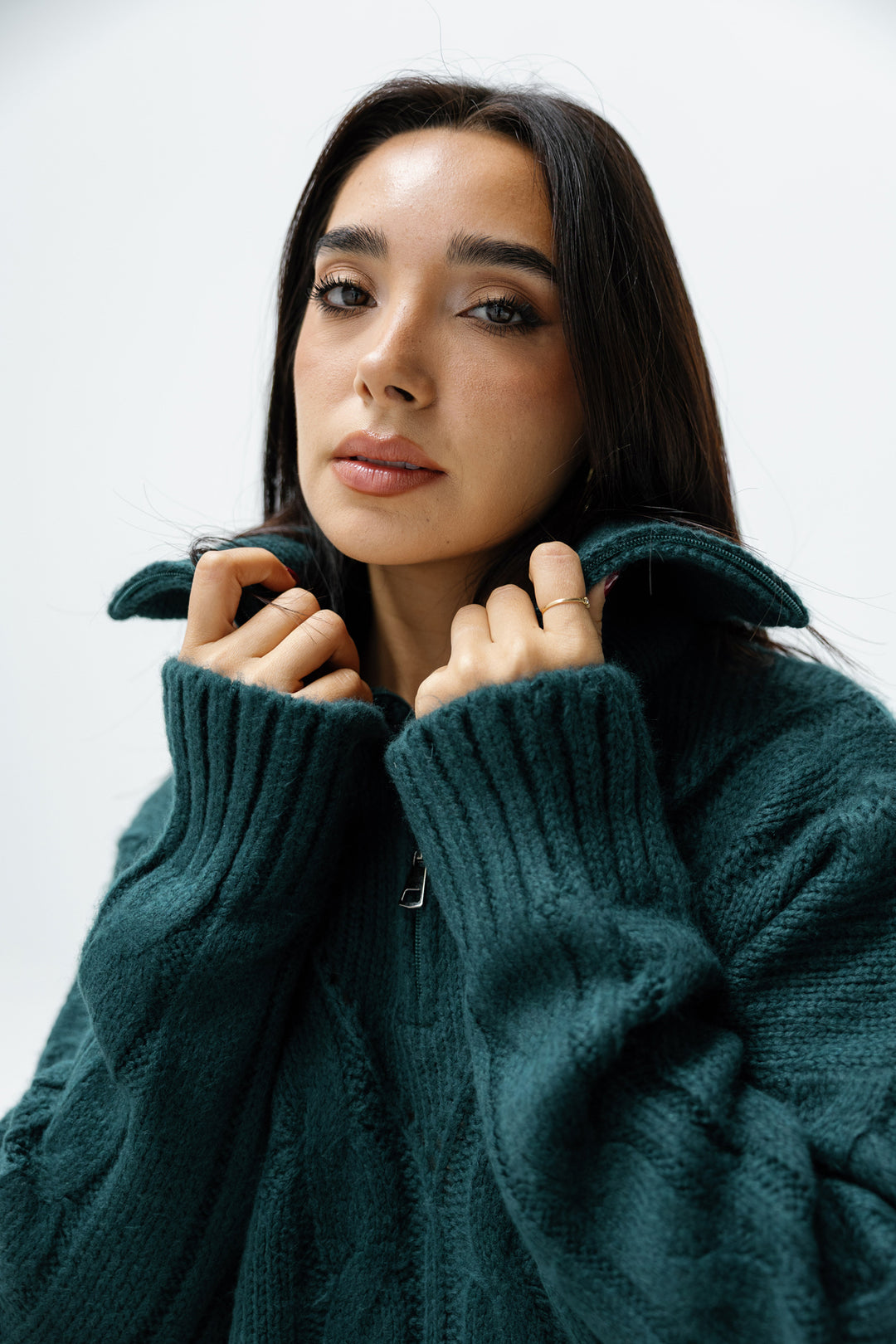 Zipper Knitted Sweater