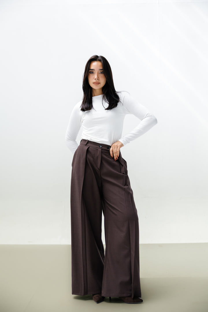 Essential Wool Pants - Brown