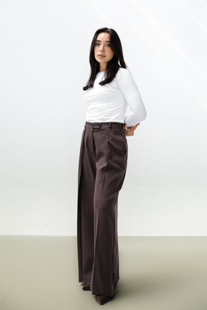 Essential Wool Pants - Brown