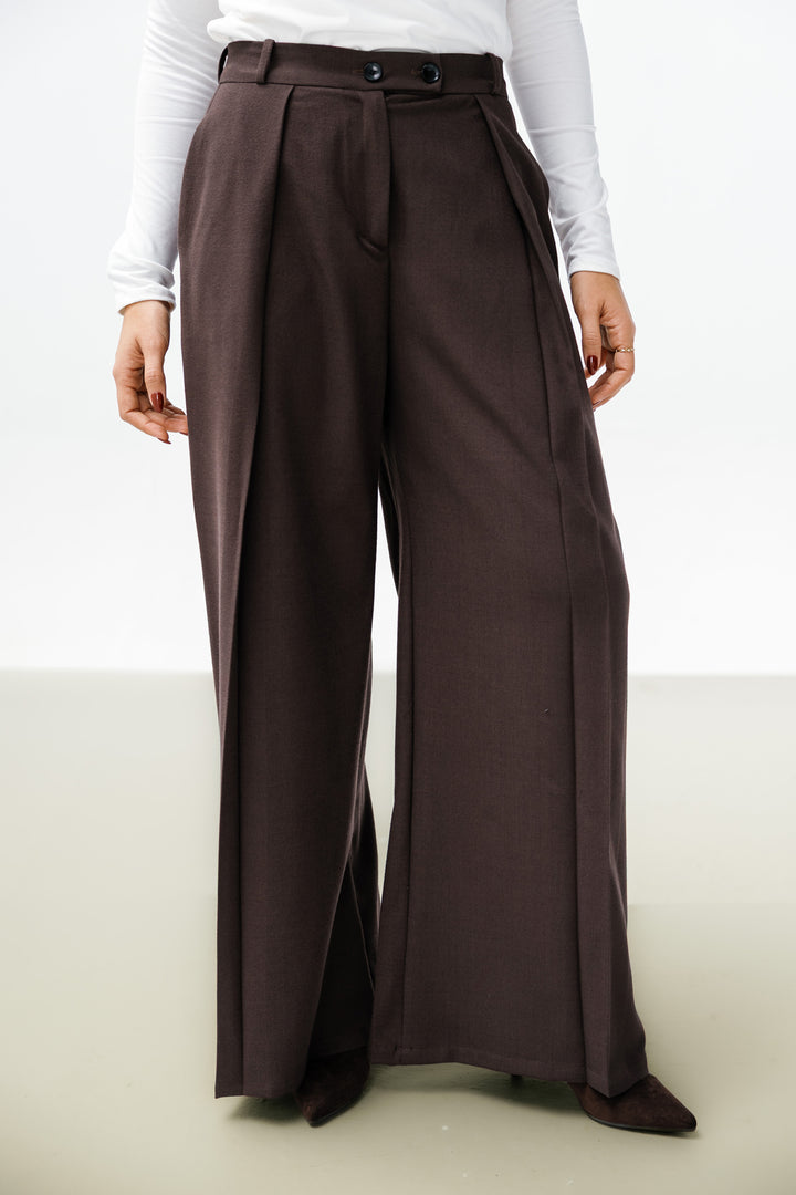 Essential Wool Pants - Brown