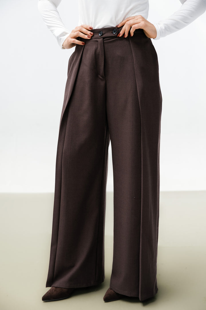 Essential Wool Pants - Brown
