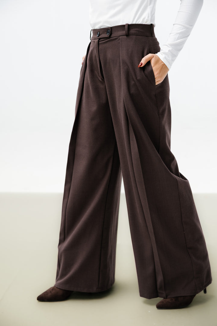 Essential Wool Pants - Brown