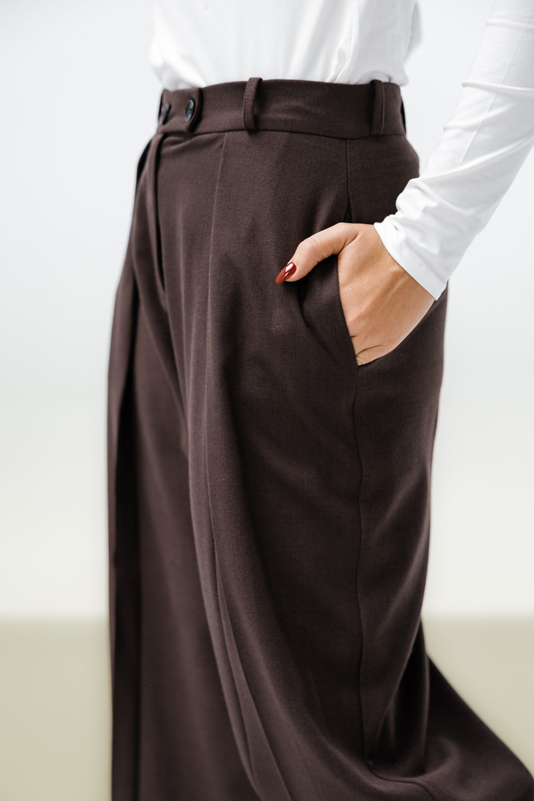 Essential Wool Pants - Brown