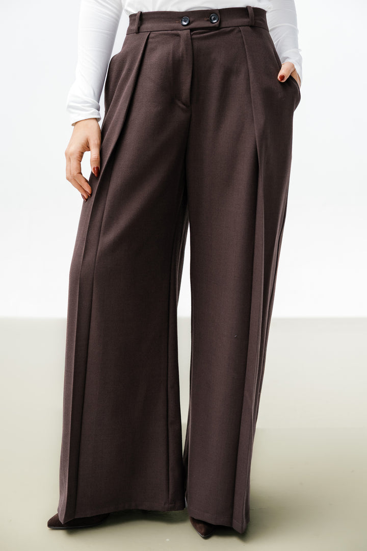 Essential Wool Pants - Brown