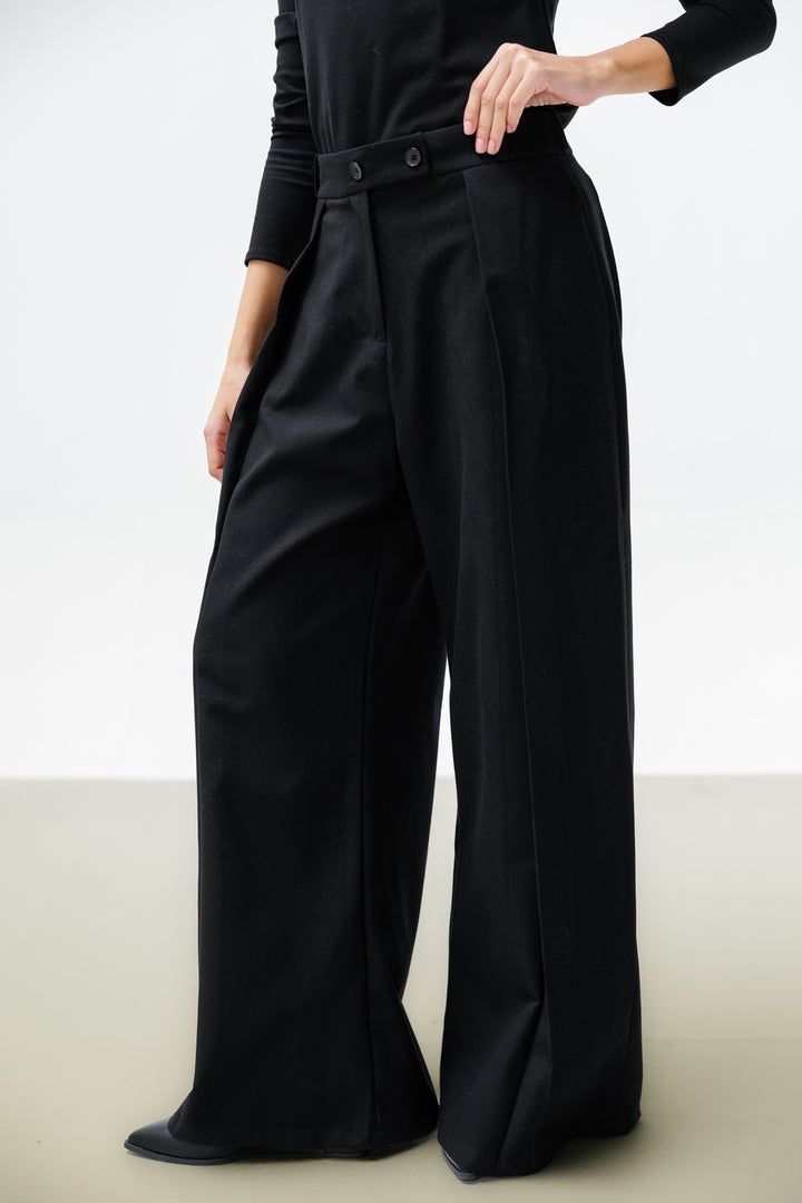 Essential Wool Pants - Black