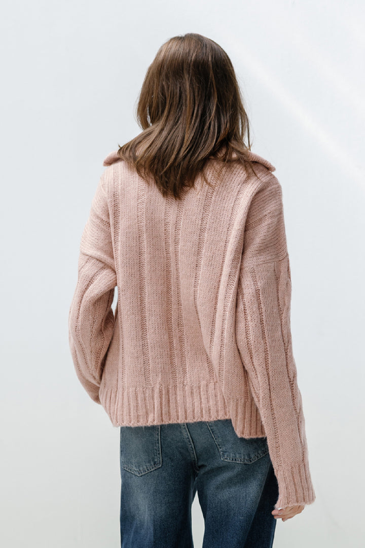 Zipper Knitted Sweater